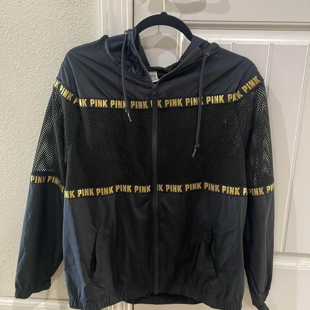 PINK jacket with fishnet cut outs. NEVER BEEN USED